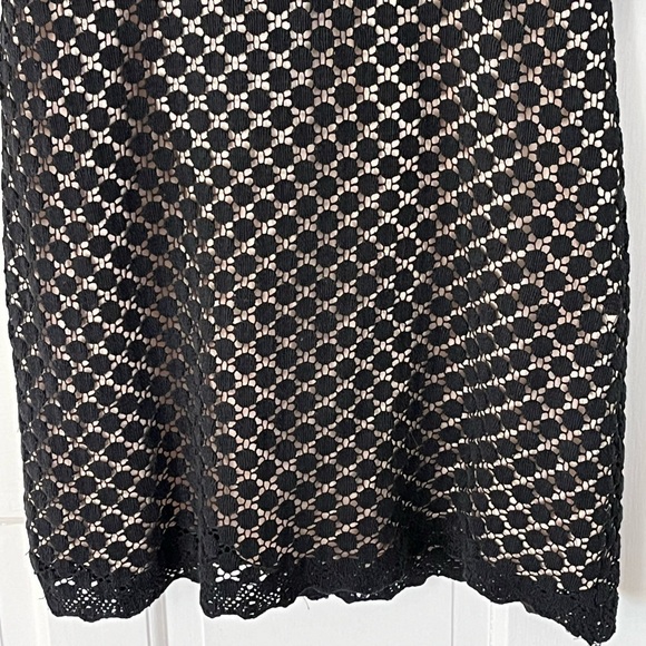 Milly of New York VINTAGE Black Crochet Dot Overlay Dress 4 Breakfast at Tiffany - Picture 3 of 16